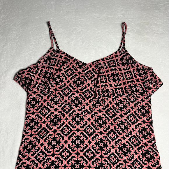 Women's Sleeveless V-Neck Brocade Print Mini Dress Size Medium Festival Party - Picture 3 of 6